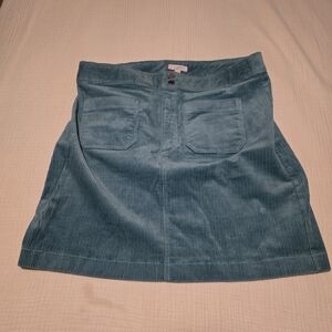 LOFT Teal Corduroy Mini Skirt